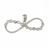 Infinity pendant with crystals, rhodium-plated 925 silver