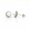 Earrings with pearls and crystals in rhodium-plated silver 925