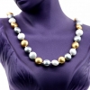 Penny pearl necklace, white-gold-silver, 47cm