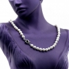 Round pearl necklace, white, 47cm