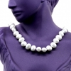 Drops pearl necklace, white, 47cm