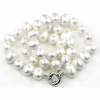 Drops pearl necklace, white, 47cm