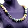 Drops pearl necklace, multicolored, 47cm