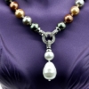 Pearl necklace with pendant, multicolored, 47cm