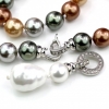 Pearl necklace with pendant, multicolored, 47cm