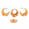 Sweet Orangina set, earrings, ring, pendant, rhodium-plated 925 silver