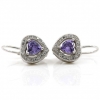 Violet Heart earrings with rhodium-plated silver 925 crystals