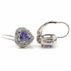 Violet Heart earrings with rhodium-plated silver 925 crystals