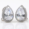 Crystal drop earrings with rhodium-plated silver 925 crystals