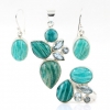 Set Unika cercei, inel, pandantiv cu Amazonite si Blue Topaz, argint 925