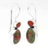 Earrings with Unakit and Carnelian, silver 925