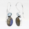 Earrings with Labradorite and Blue Topaz, silver 925