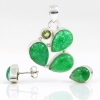 Set Unika cercei, pandantiv cu Green Agate si Peridot, argint 925