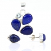 Unika set of earrings, pendant with Lapis Lazuli and Blue Topaz, silver 925