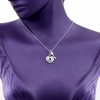 Heart necklace with crystal key, rhodium-plated 925 silver