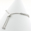 Adjustable tennis bracelet with crystals, rhodium-plated 925 silver