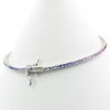 Tennis bracelet - 19cm, with multicolored crystals, rhodium-plated 925 silver