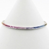 Tennis bracelet - 19cm with multicolored crystals, rhodium-plated 925 silver