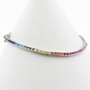 Tennis bracelet - 19cm with multicolored crystals, rhodium-plated 925 silver