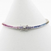 Tennis bracelet - 19cm with multicolored crystals, rhodium-plated 925 silver