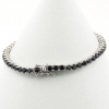 Tennis bracelet - 17.5cm with Jet crystals, rhodium-plated 925 silver