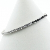 Tennis bracelet - 17cm two-tone black-white with crystals, rhodium-plated 925 silver