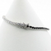 Tennis bracelet - 18cm two-tone black-white with crystals, rhodium-plated 925 silver