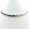 Tennis bracelet - 18cm two-tone black-white with crystals, rhodium-plated 925 silver