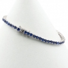 Tennis bracelet - 17.5cm with Royal Blue crystals, rhodium-plated 925 silver