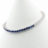 Tennis bracelet - 18cm two-tone white-royal blue with crystals, rhodium-plated 925 silver