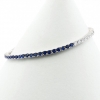 Tennis bracelet - 18cm two-tone white-royal blue with crystals, rhodium-plated 925 silver