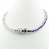 Tennis bracelet - 18cm two-tone white-royal blue with crystals, rhodium-plated 925 silver