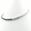 Tennis bracelet - 18cm two-tone white-royal blue with crystals, rhodium-plated 925 silver