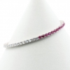 Tennis bracelet - 19cm bicolor white-fuchsia with crystals, silver 925 rhodium-plated