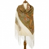 Premium shawl Precious, wool, cream- 148x148cm