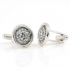 Swarovski Crystal Buttons, Black Diamond Cabochon, 925 rhodium-plated silver