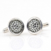 Swarovski Crystal Buttons, Black Diamond Cabochon, 925 rhodium-plated silver