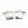 Swarovski crystal buttons, Crystal 10mm cabochon, 925 rhodium-plated silver