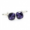 Swarovski crystal buttons, fancy rivoli Purple Velvet 10mm, 925 rhodium-plated silver