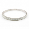 Massive 925 rhodium-plated silver bracelet with Swarovski crystals, inside 55mm