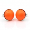 Rhodium-plated 925 silver earrings with Swarovski Neon Orange pearls, 10mm