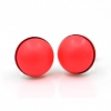 Rhodium-plated 925 silver earrings with Swarovski Neon Red pearls, 10mm