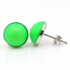 Rhodium-plated 925 silver earrings with Swarovski Neon Green pearls, 10mm