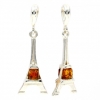 Pandantiv Turn Eiffel argint 925 cu Chihlimbar natural topaz