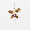 925 silver dragonfly pendant with natural amber 3 colors