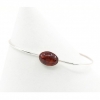 925 silver drop bracelet with natural amber topaz 6.5cm