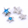 Star Pendant with Blue Opal, 925 rhodium-plated silver, 22mm