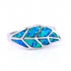 Ring Frunza (57) with Blue Opal in 925 rhodium plated silver