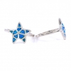 Starfish Ring (57) with Blue Opal in 925 silver rhodium plated