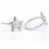 Starfish Ring (57) with White Opal in 925 Silver rhodium plated